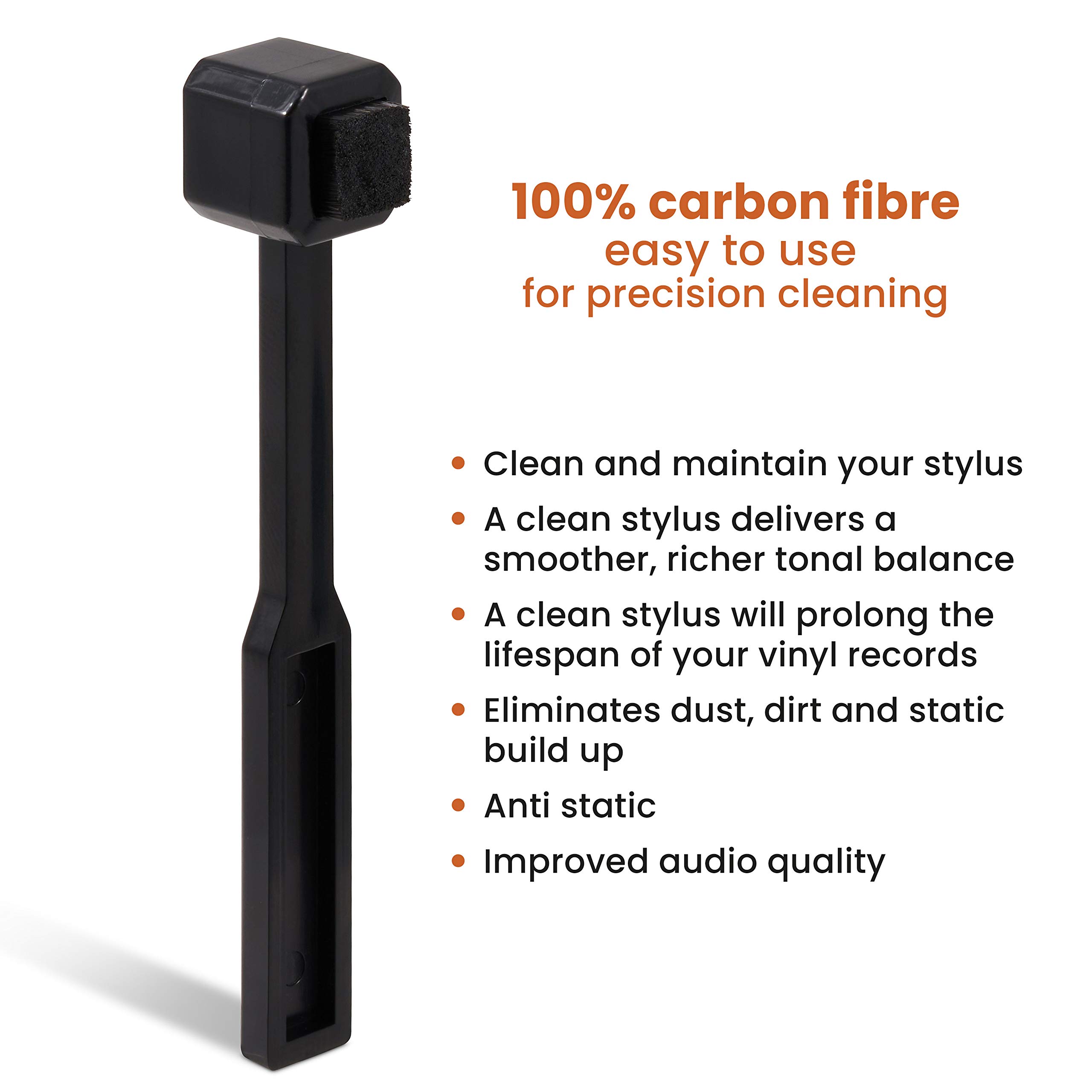 Brosse Antistatique Fibre Carbone AM Clean Sound - Nettoyage Cellule Platine Vinyle
