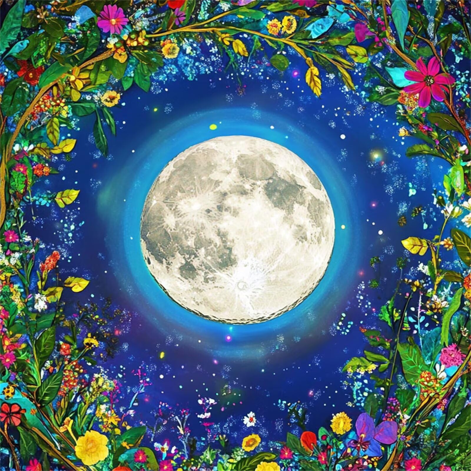 Diamond Painting Adulti, Luna Diamond Painting Kit Completo, 5D Pittura Diamante Bambini Attività Manuale Creativa e Idea Regalo, Diamantini Crystal Art Tela Fai Da Te Kit 70x70cm Fiore FX#1228