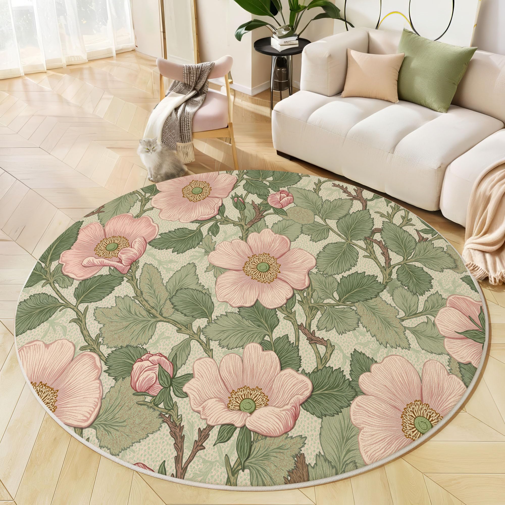 Tapis décoratif roses sauvages vignes vertes pour sublimer la salle à manger