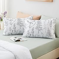 Vista 30 de EXQ Home - Funda de almohada de satén para cuidar el cabello y la piel, tamaño estándar, de seda con estampado negro, juego de 2 fundas con cierre