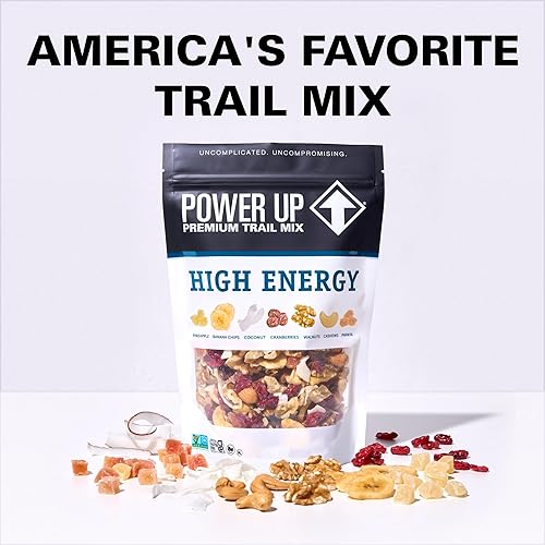 Miniatura 8 de Power Up High Energy Trail Mix Gourmet Nut - Mezcla de frutos secos sin OMG, vegana, sin gluten, apta para dietas cetogénicas y paleo, sin