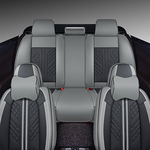 Miniatura 2 de GXT Funda de asiento de automóvil de cobertura completa de piel sintética de lujo, antideslizante, universal, se adapta a sedanes, SUV, camioneta