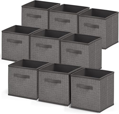 Miniatura 1 de Contenedores de almacenamiento de cubos, contenedores organizadores de almacenamiento plegables de 9 cubos, cubos de almacenamiento de tela, cesta