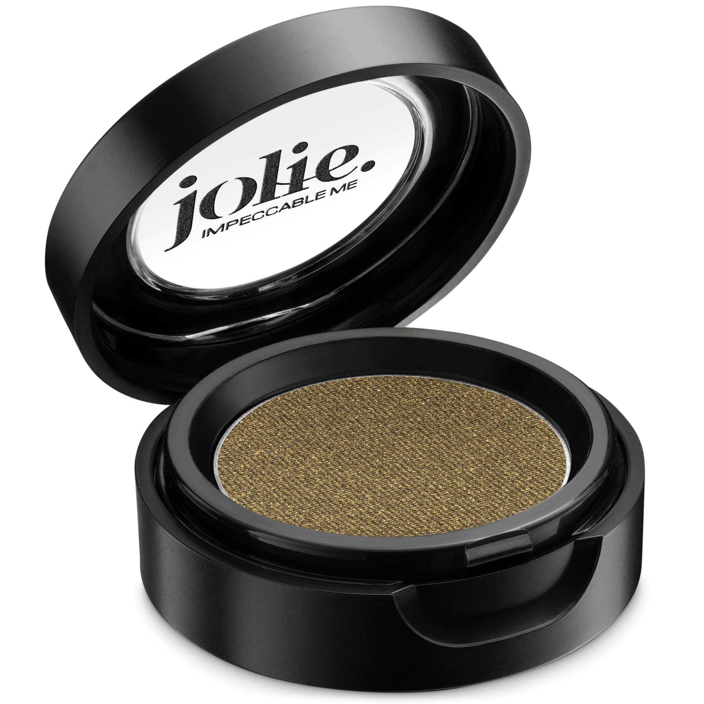 Jolie Cosmetics Powder Pressed Eyeshadows Matte, Metallic, Pearl Shimmer - Cruelty Free, Vegan, Single Pan Eyeshadow 1.48g Earth Tones (Olive Gold)