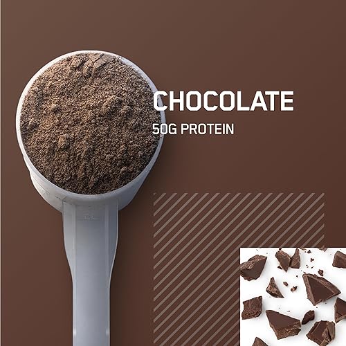 Miniatura 3 de Serious Mass, proteína en polvo para ganar peso, chocolate, 6 libras (el embalaje puede variar) y Gold Standard 100% proteína de suero en polvo,