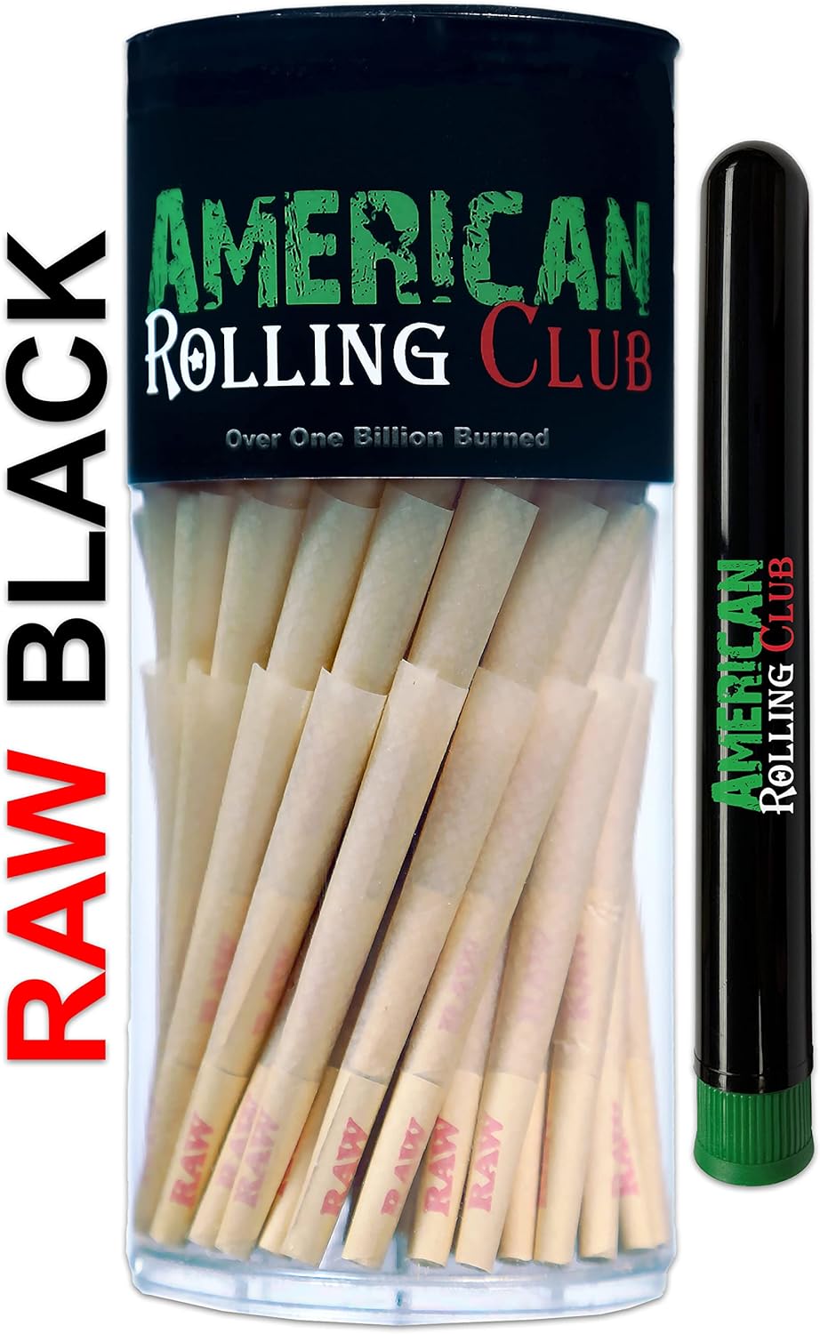 RAW Black Prerolled Cones 1 1/4 Size Includes Pre