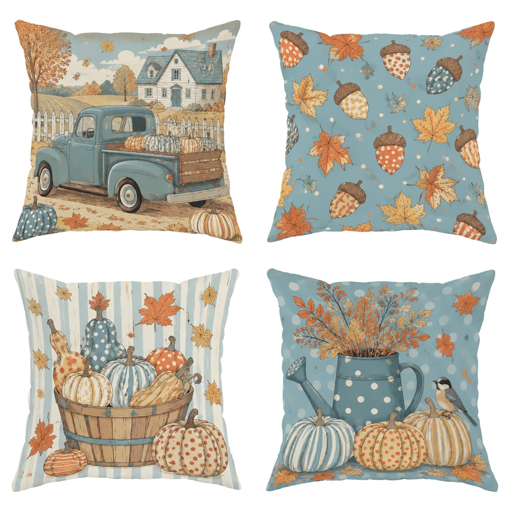 Coussin bleu automne 55x55 cm en velours pour une ambiance cocooning au salon et sur le lit