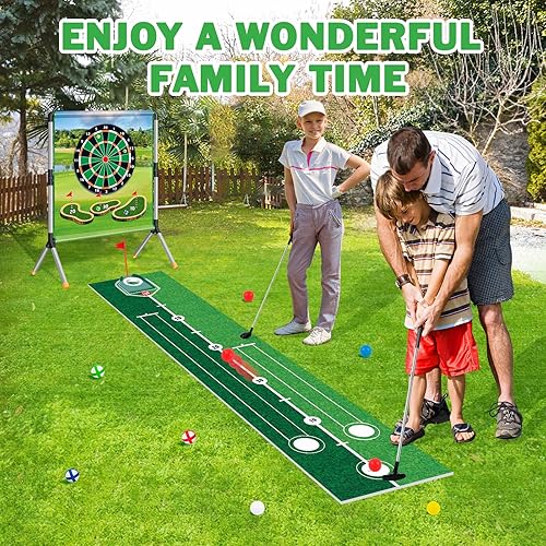 Miniatura 6 de Juego de juego de golf de batalla, juegos de astillado de golf para niños con 16 pelotas de golf adhesivas, 8 pelotas de golf, 2 palos de golf y
