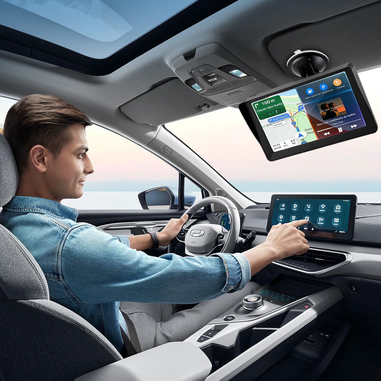 GPS Voiture, GPS Navigation Voiture 7 Pouces avec Cartes de l'europe 2025, Mises à Jour Gratuites, Points D'intérêt et Alerte de Vitesse, Guidage Vocal pour Voiture/Camion/Camping-Car