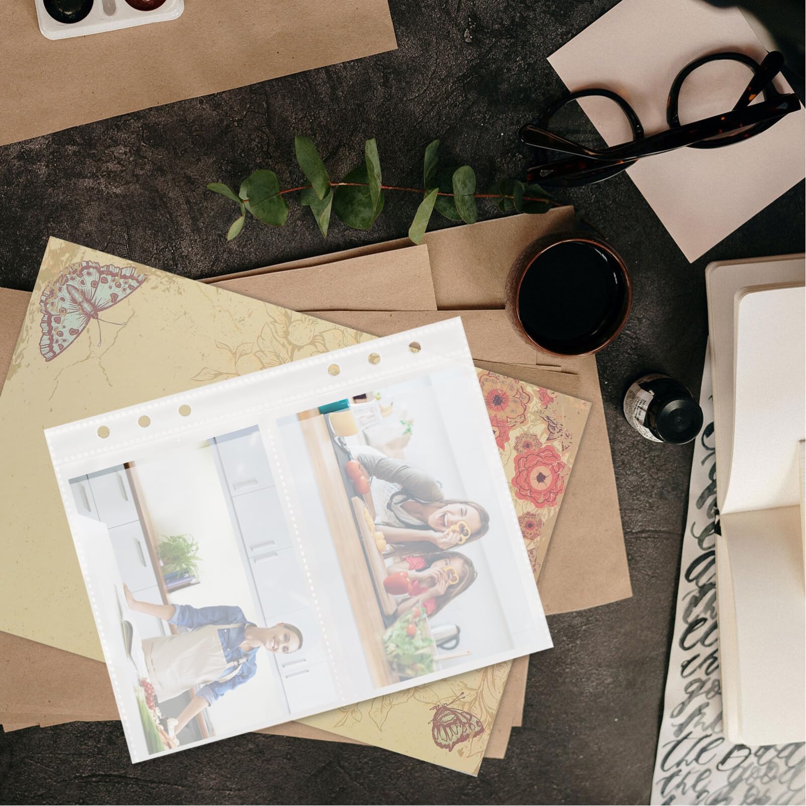 VILLCASE Scrapbook Accessories 50pcs A5 Refill Pages Sheet Protectors Photo Album Refill Sheets