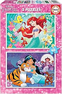 Comprar Educa - Set de 2 Puzzles Infantiles con 48 Piezas de cartón | Puzzle Disney Ariel y Jasmin | Princesas Disney | Recomendado A Partir de 4 5 6 años (18213) The Forest Stewardship Council