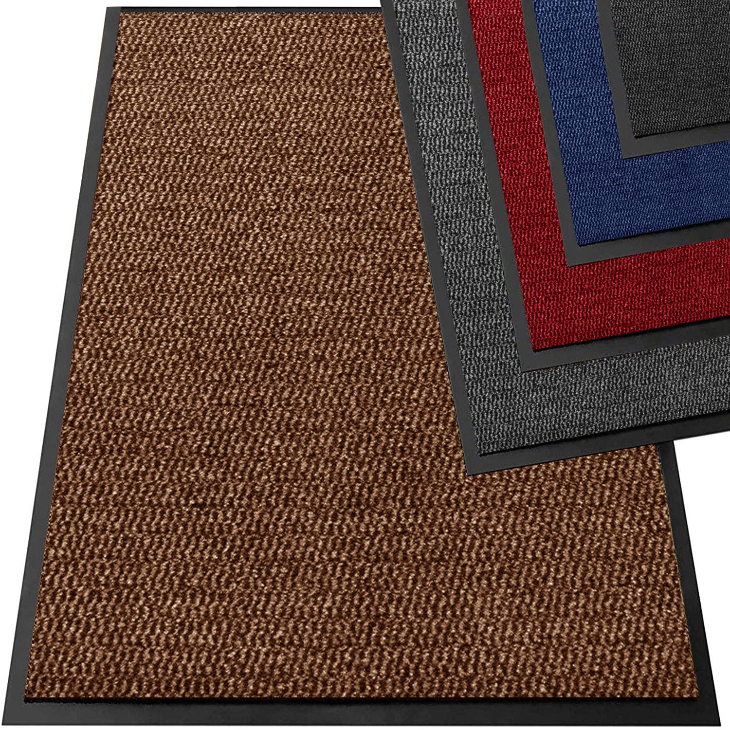 TrendMakers Heavy Duty Dirt Trapper Door Mats | Barrier Mats Non-Slip Dirt Catcher | Home, Office, Kitchen, Carpets - 15 Sizes - Brown/Black Speckled - 50 x 80cm