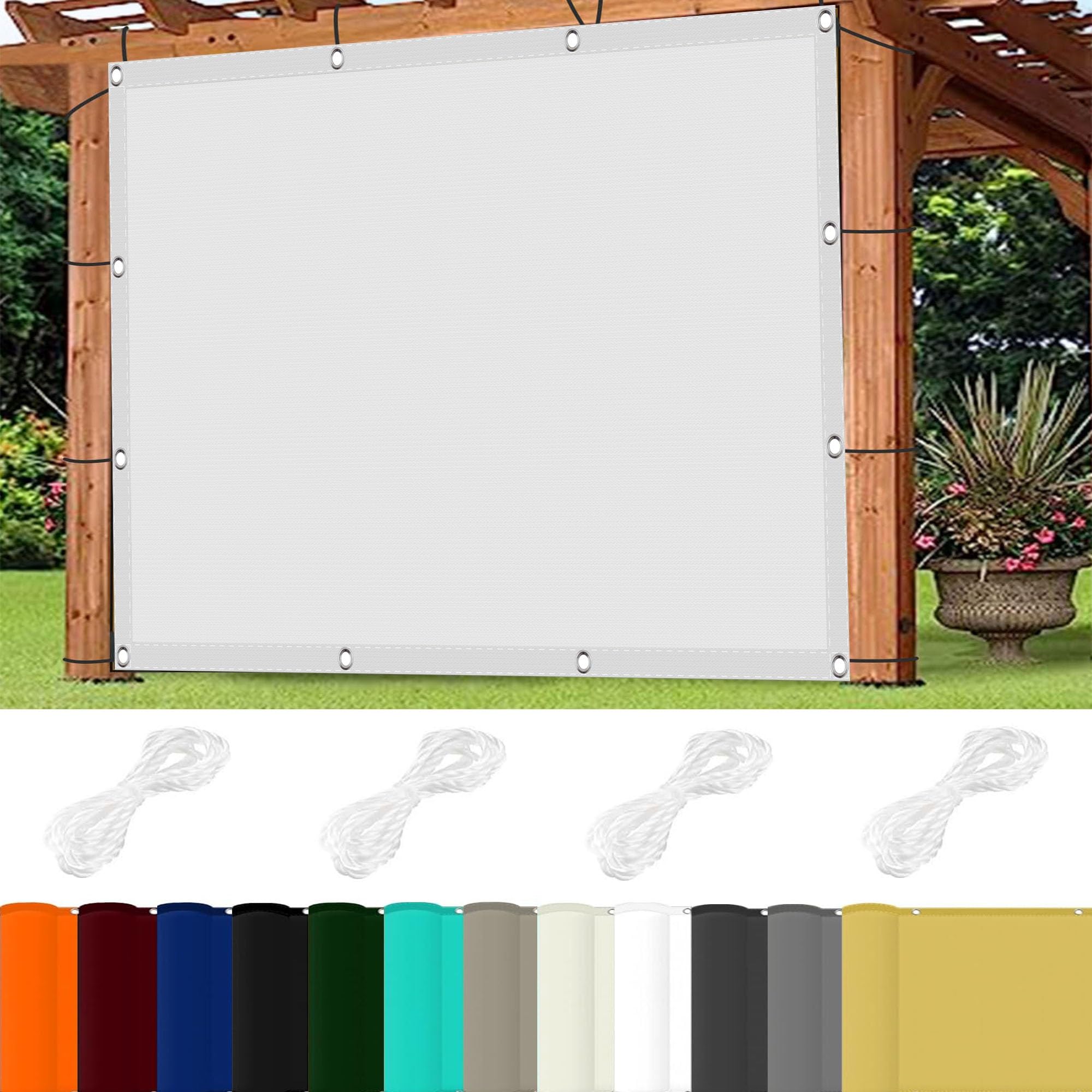 Patio Shade Sail 0.5 x 1 m(1.64 x 3.28ft) Waterproof Canopy Awnings with Eyelets for Outdoors,Garden,Yard, White