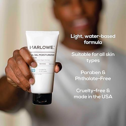 Miniatura 3 de MARLOWE. Crema hidratante facial para hombres No. 123 y paquete de cuidado de la piel exfoliante facial No. 122 | Lavado facial exfoliante y crema
