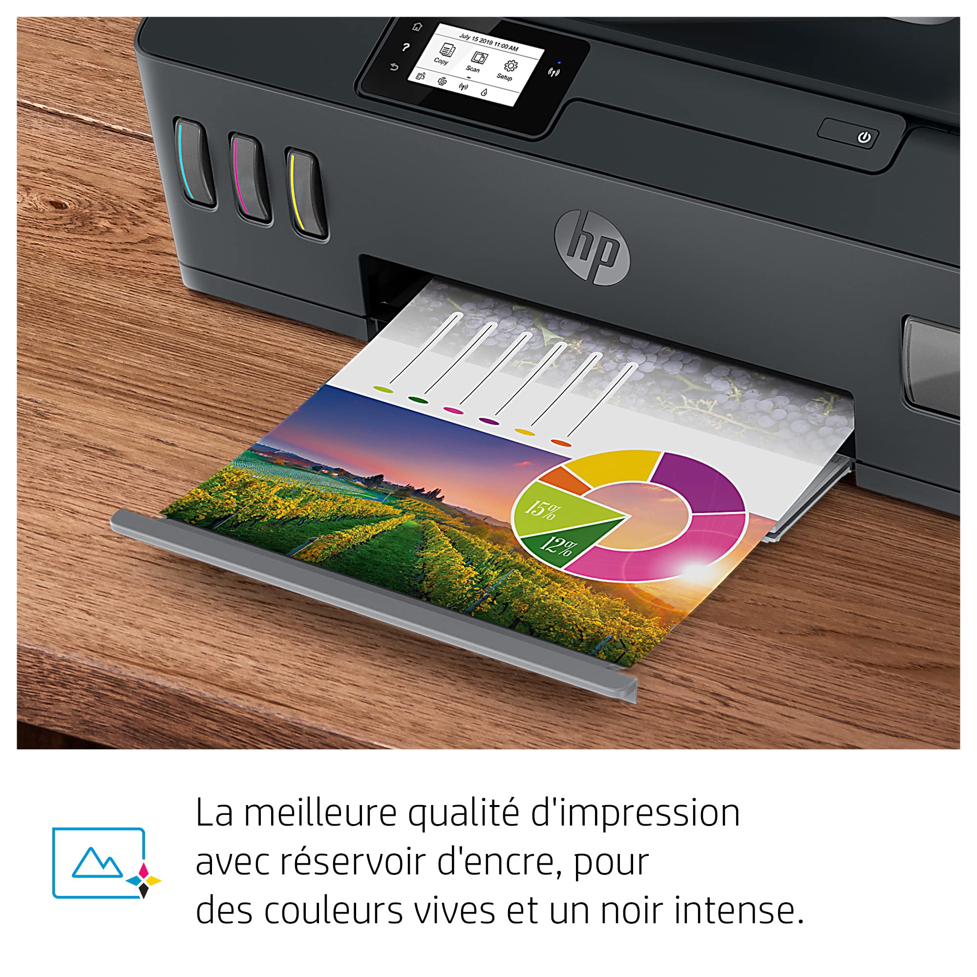HP Smart Tank Plus 570 Imprimante tout en un Jet d'encre couleur 3 ans d'encre inclus A4 Wifi