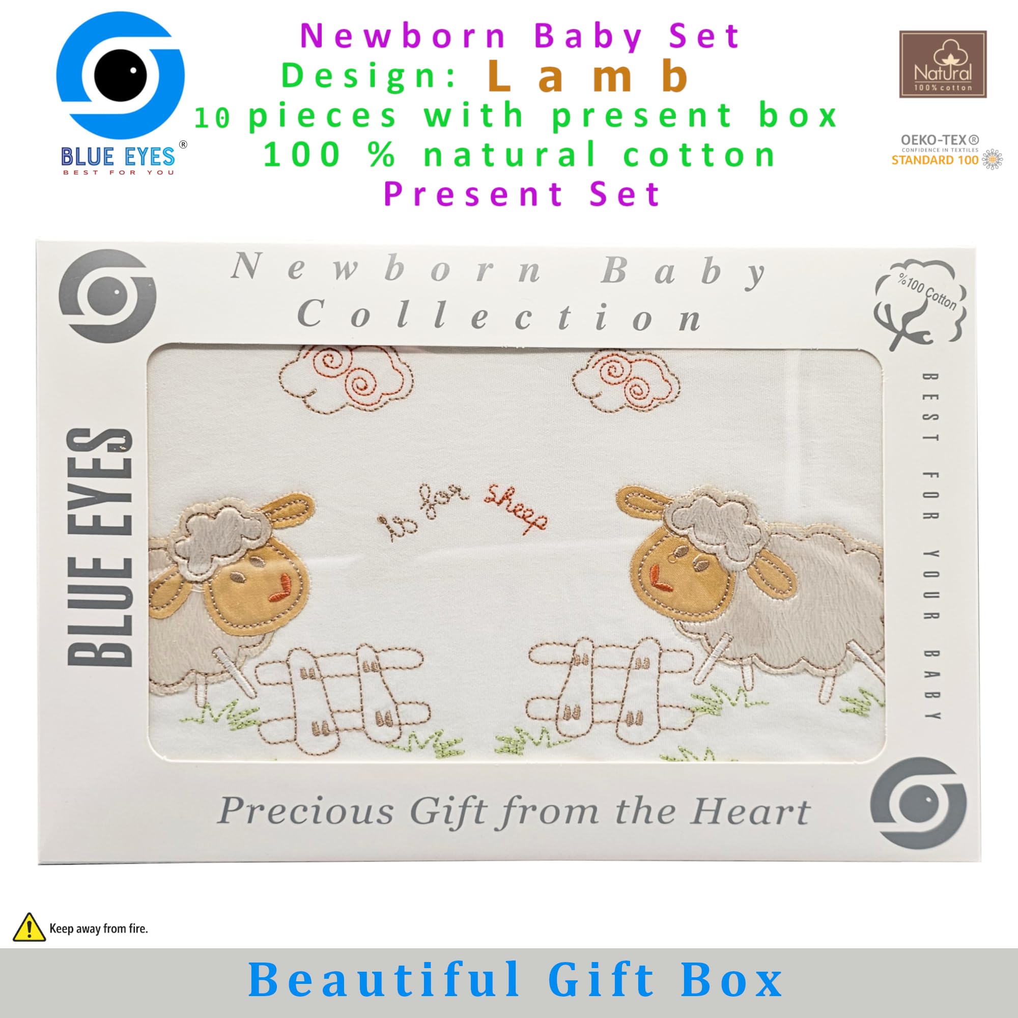 Set de regalo para recién nacidos, 100 % algodón natural, equipamiento básico unisex, ropa de regalo, equipamiento para bebés de 0 a 4 meses (crudo)
