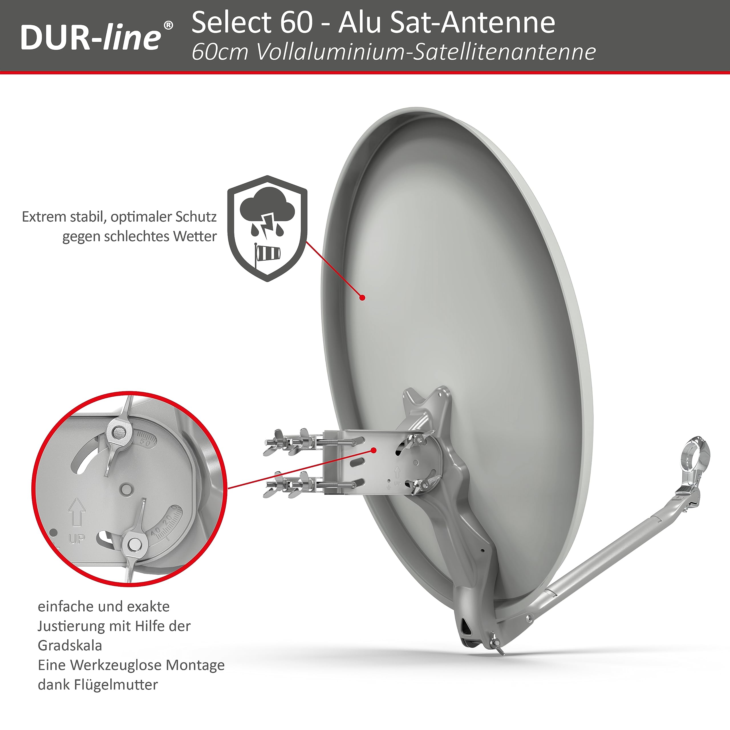 DUR-line Select 60/65 - Set di antenne satellitari [LNB, interruttore]
