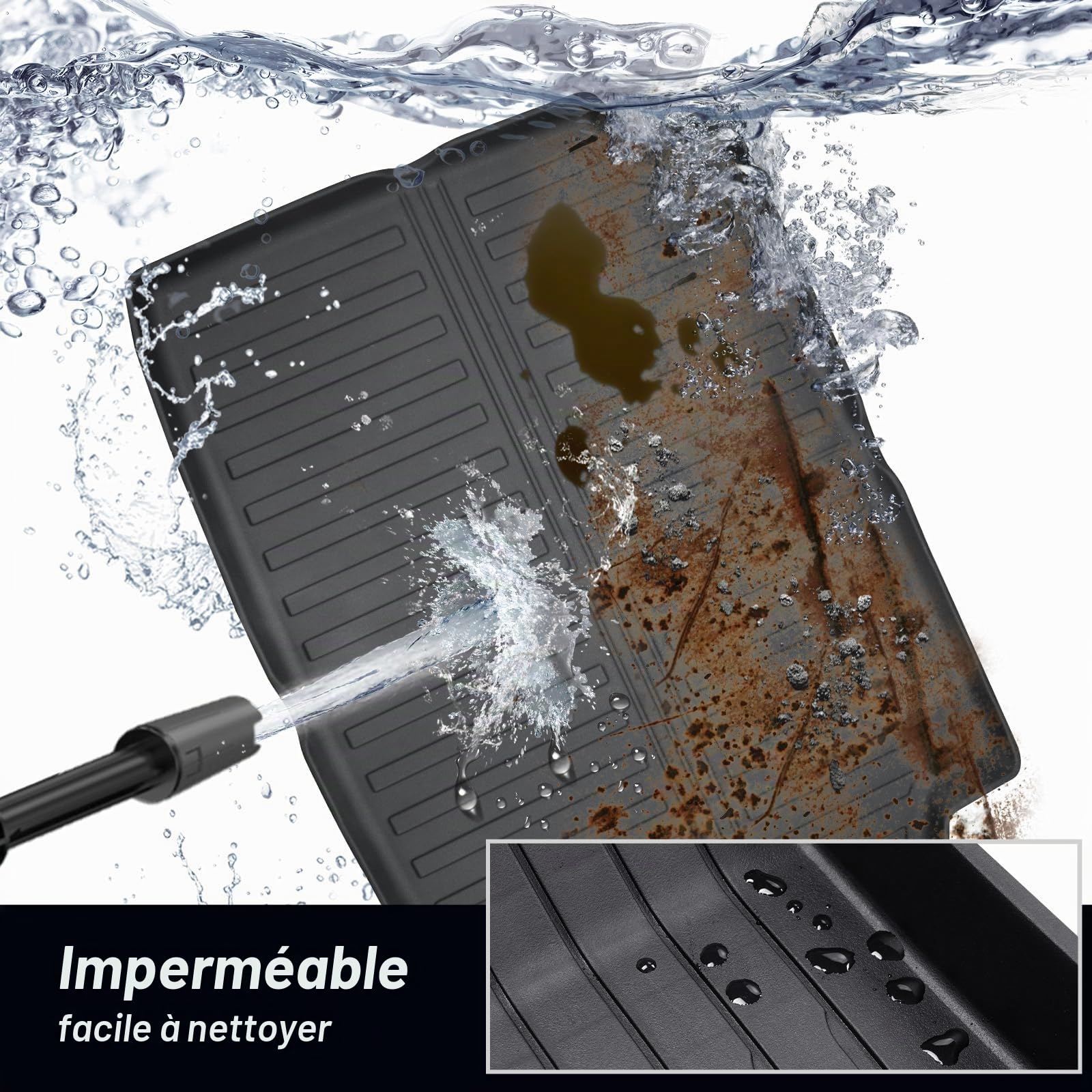 ECOZEN Tapis de Coffre Peugeot 308 III Hybride/E-308 2022-2026 (hayon 5 Portes [S-W Non Applicable]) 3D Scan TPE Tapis 3 Caoutchouc antidérapant imperméable Bord Haut Toutes Saisons Bac de Coffre
