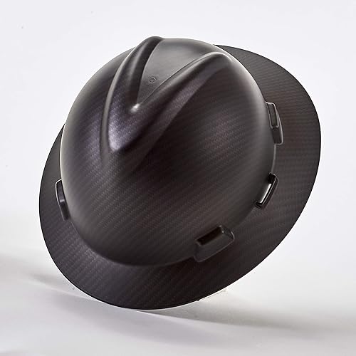 MSA 10204786 Hydro Dip V-Gard - Casco de ala completa con suspensión de trinquete Fas-Trac III, carcasa de polietileno, correas de corona