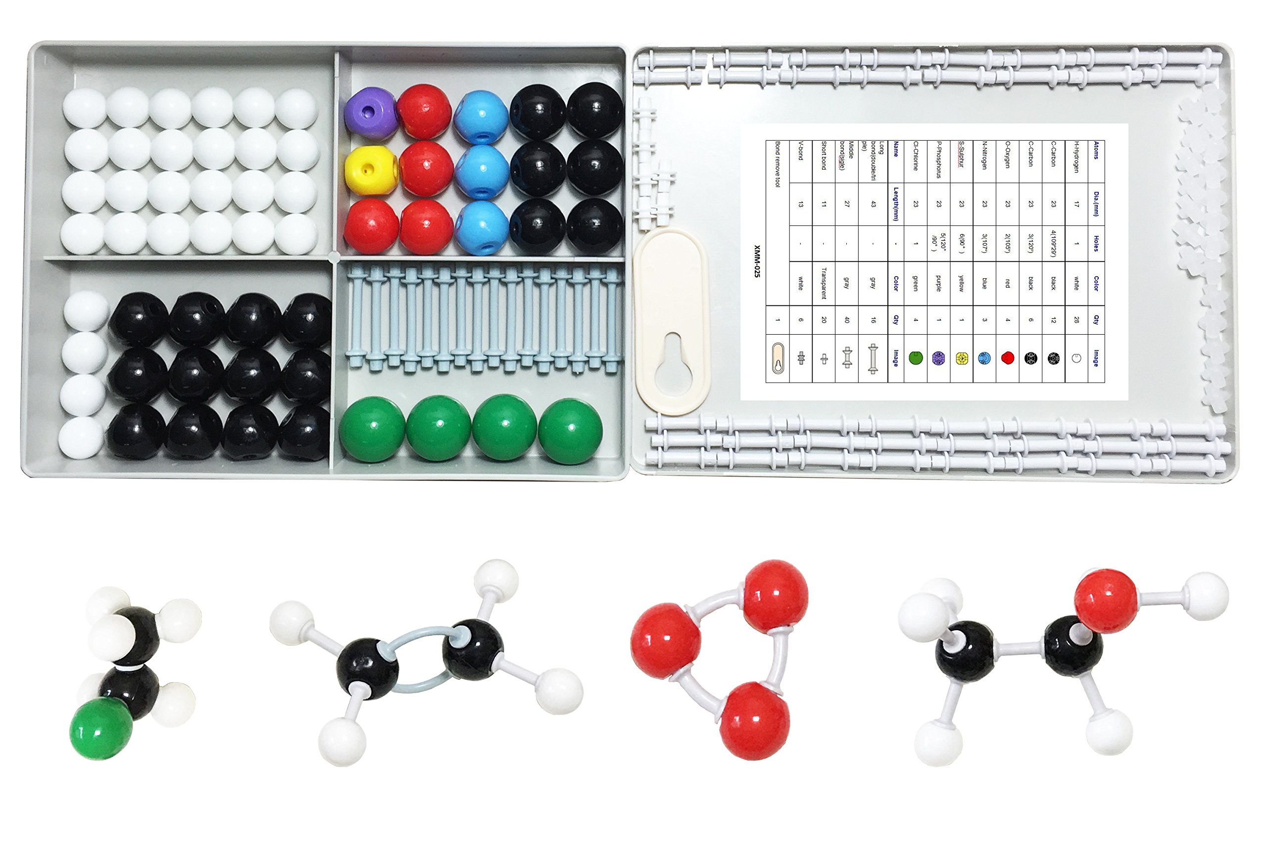 Molecular Model Set Organic Chemistry 142-PIECE Molecular Model Student Kit (59 Atom Parts XMM-025)