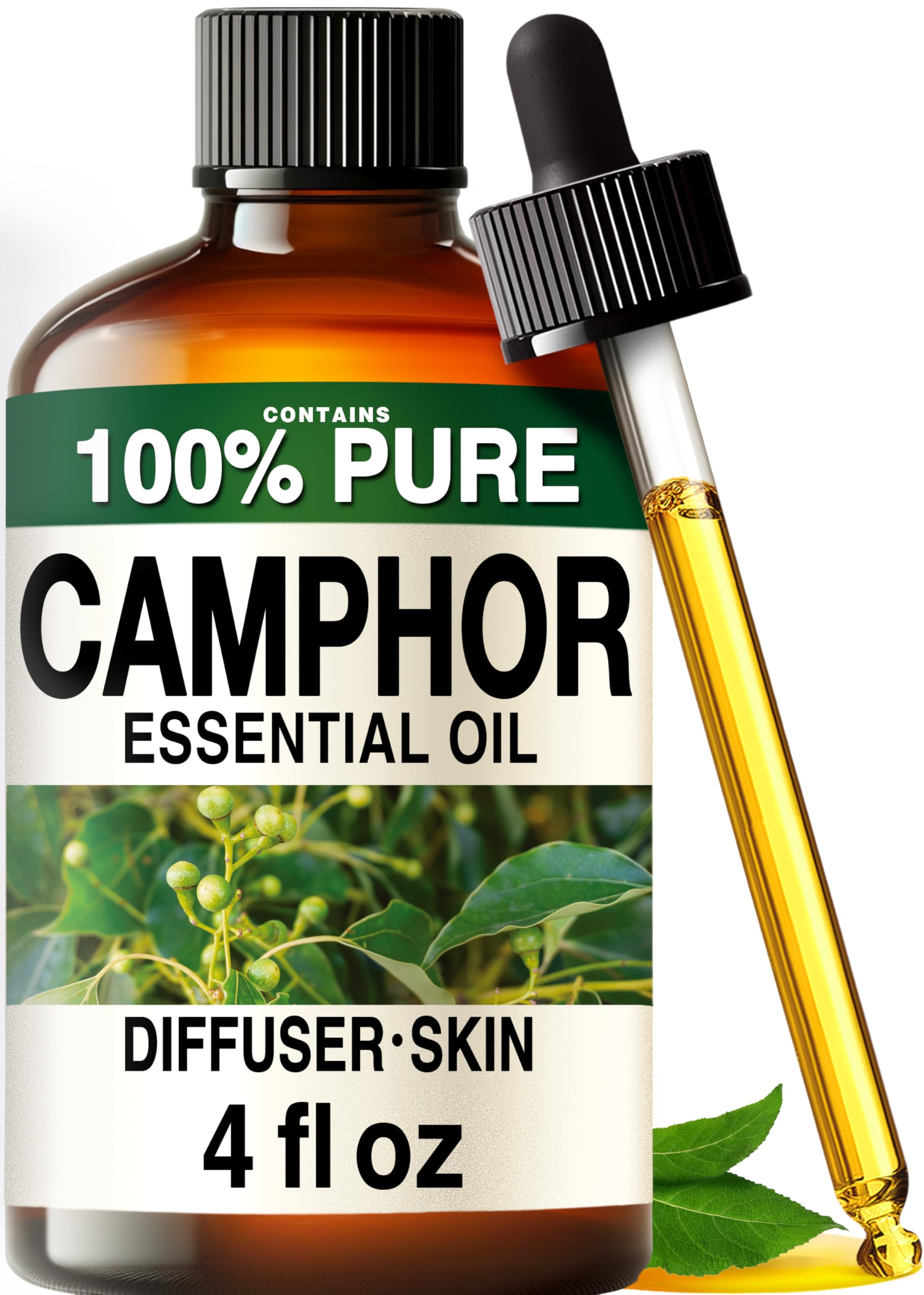 Kukka 100% Pure Camphor Essential Oil for Skin, Diffuser, 4 Fl Oz