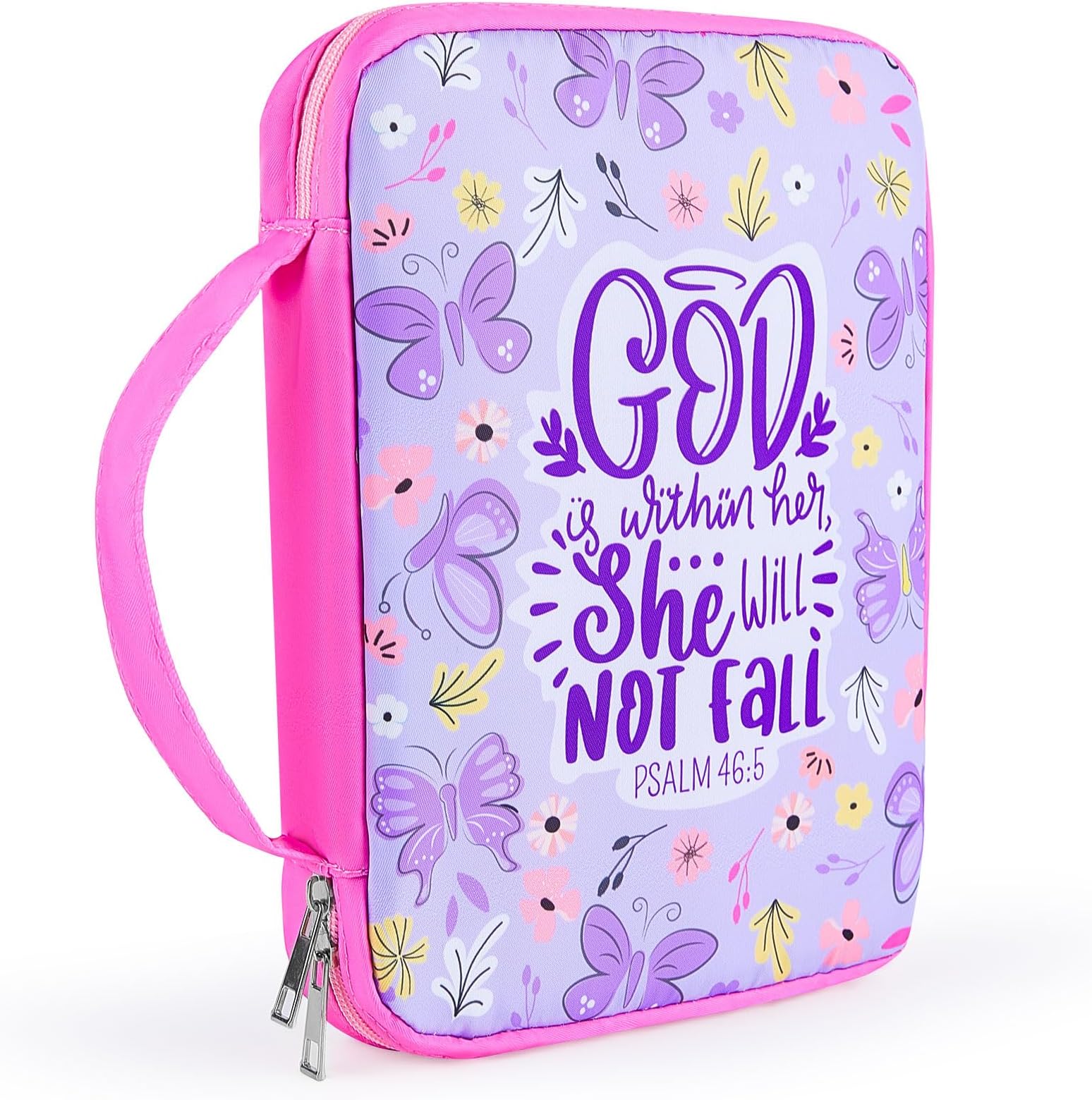 ICOSY Bible Cover Case for Women Girls Kids Bible Bag Case with Handle Kids Girls Bible Study Accessories Supplies