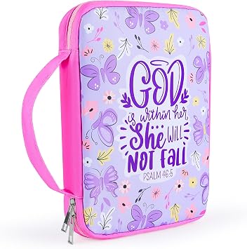 ICOSY Bible Cover Case for Women Girls Kids Bible Bag Case with Handle Kids Girls Bible Study Accessories Supplies