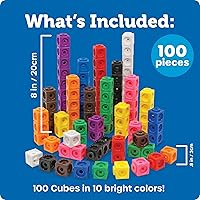 Vista 6 de Cubos MathLink de Learning Resources - Juego de 100 cubos, para niños de 5 años en adelante, actividades STEM, elementos manipulativos