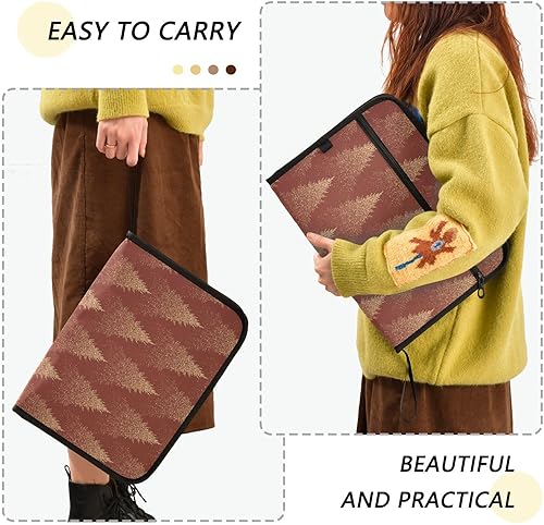 Miniatura 4 de Christmas Fir Trees File Folder 13 Pockets A4 Letter Size Plastic File Folder with Zipper Closure Expandable File Pocket for Newspaper Office Office