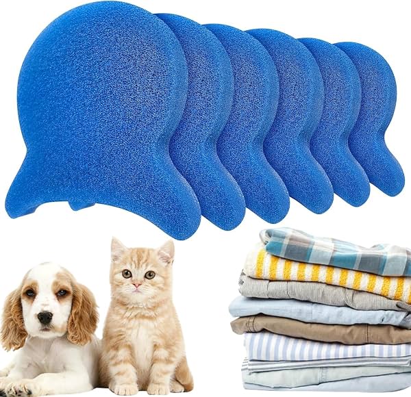 Quitapelaje para Lavadora, Herramienta Reutilizable para Quitar Pelos de Perro y Gato, Elimina Efectivamente Pelos, Pelusa y Caspa de Ropa de Cama y Ropa, Adecuado para Lavadoras, Secadoras 6 PIEZAS