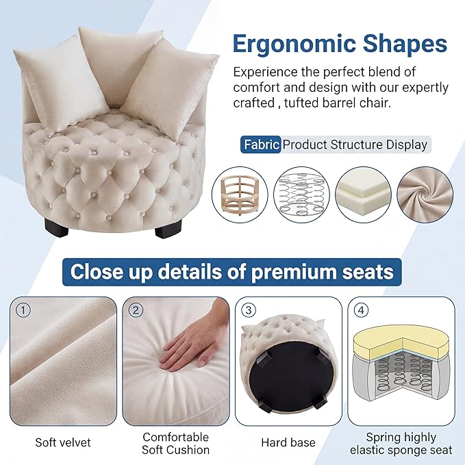 Sillón Lounge Terciopelo Azul Marino con Cojines miniatura 7