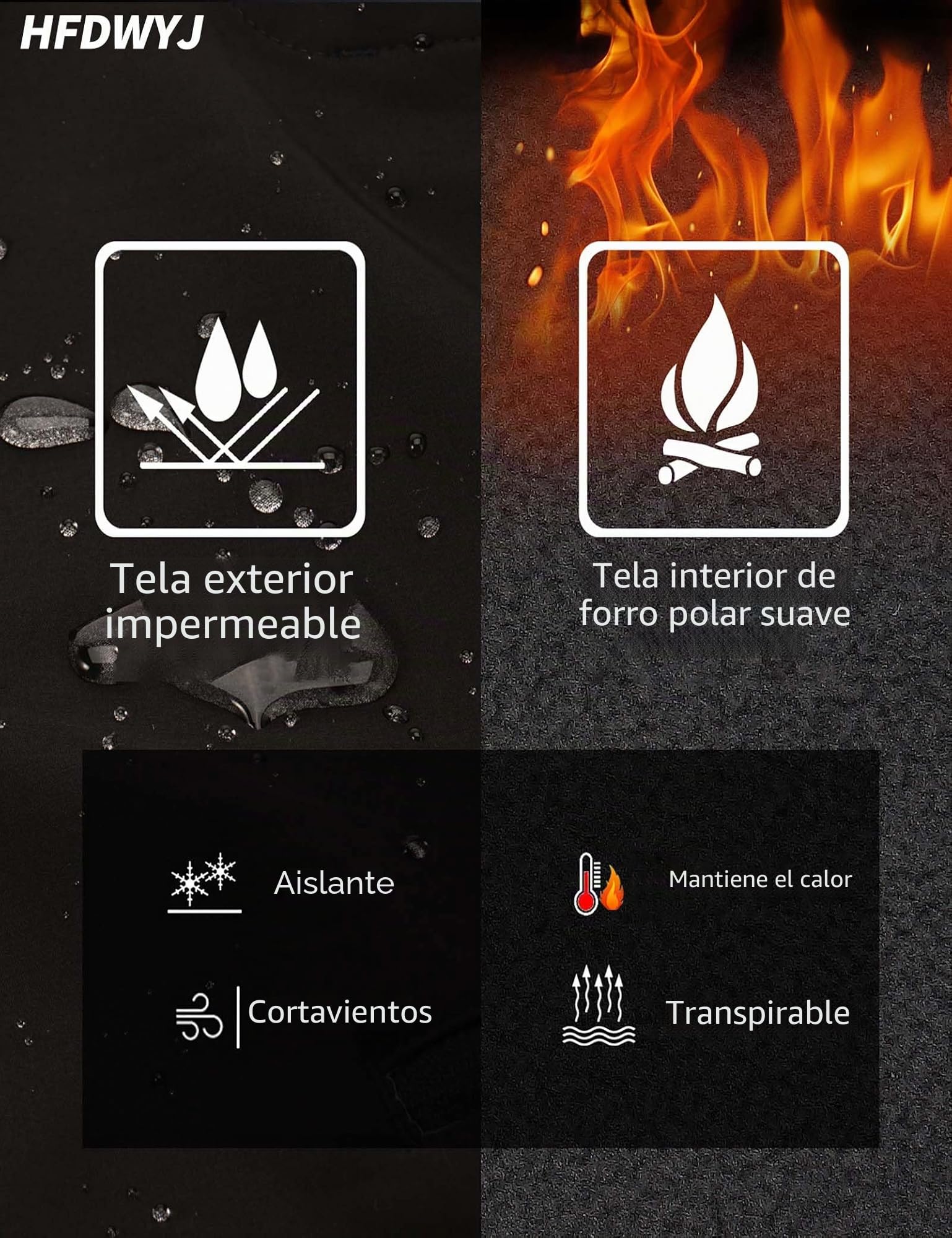 Pantalones de Trekking Impermeables para Hombre Forrado Pola Esquí Montaña