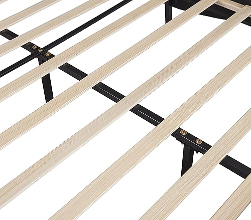 Miniatura 9 de Bellemave Base de cama tapizada de tamaño matrimonial con luces LED en la parte inferior, base de cama tapizada de piel sintética con cabecera y