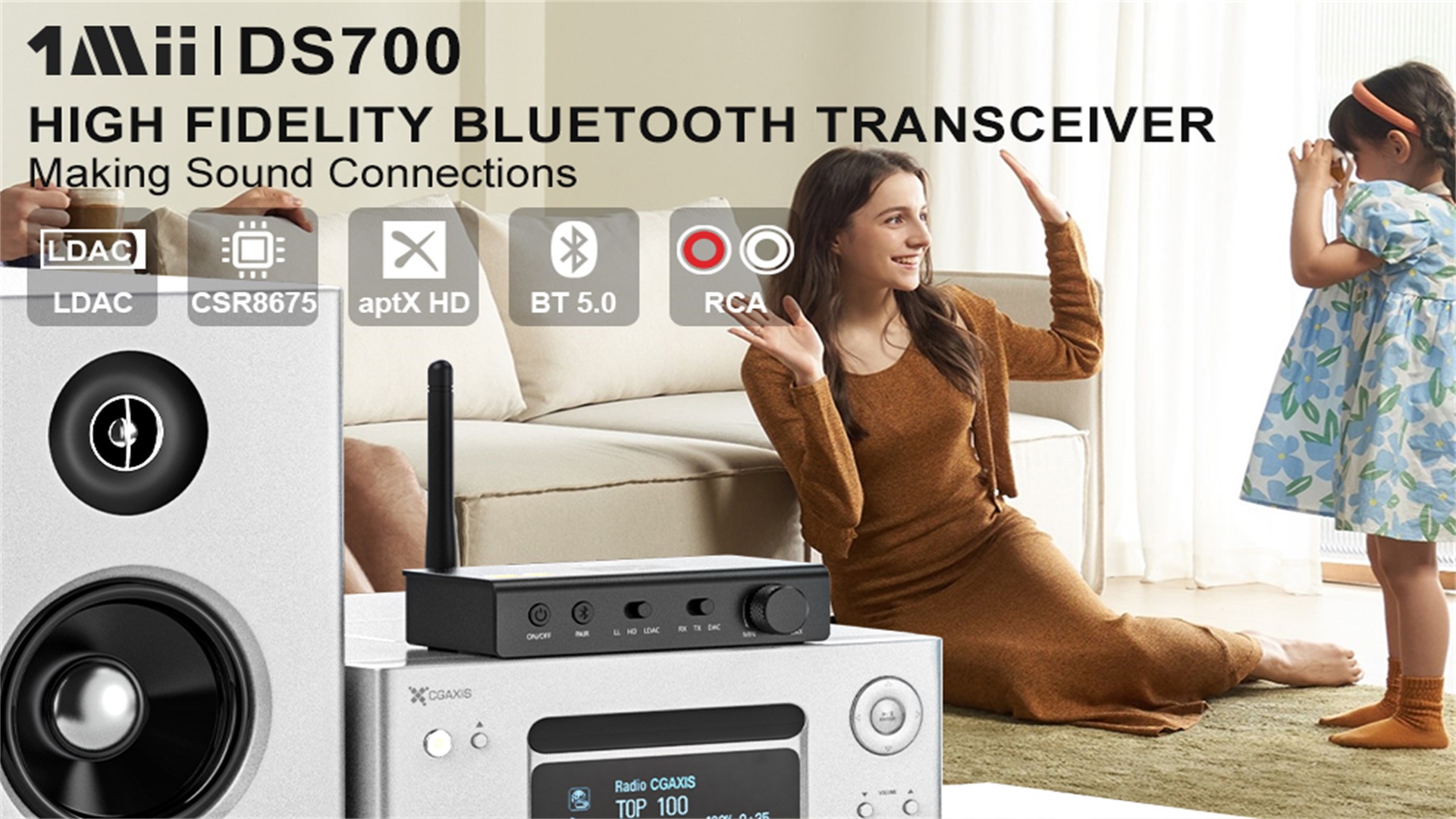 Amazon.com: 1Mii DS700 HiFi Bluetooth Audio Transmitter Receiver