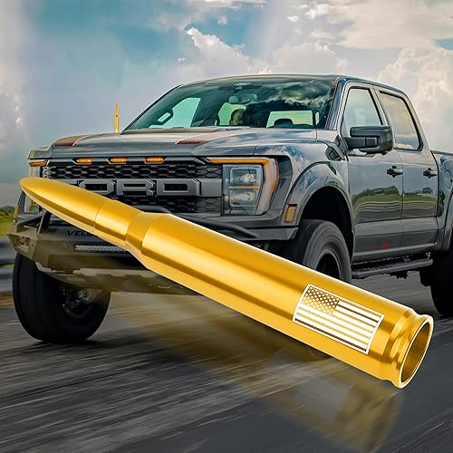 Miniatura 6 de Antena de bala para automóvil con bandera estadounidense, accesorios exteriores de camión, cubiertas de antena compatibles con GMC, Chevy Silverado,