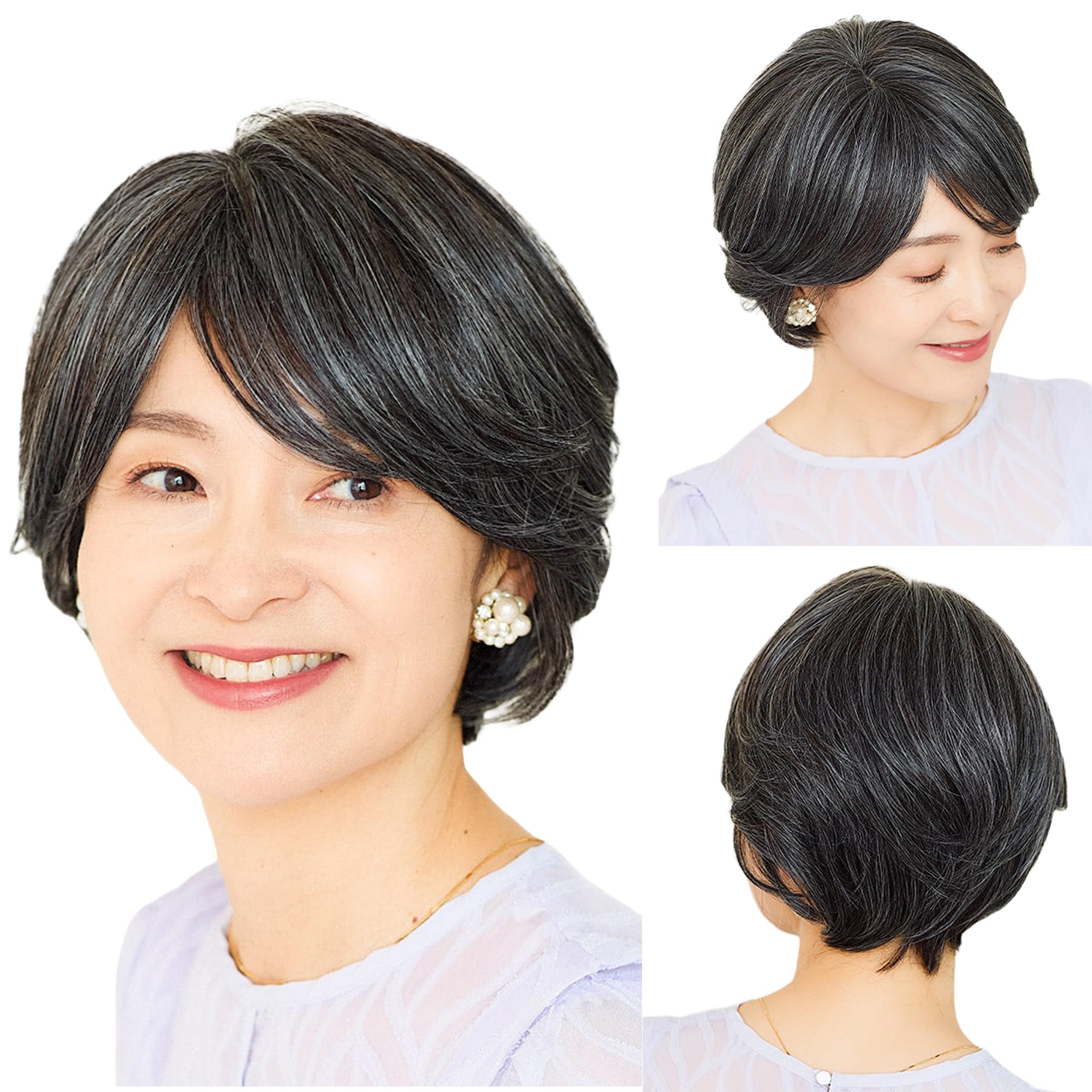 Amazon.co.jp: 【シニア向け】 医療用ウィッグ 白髪 40代 50代 60代 70