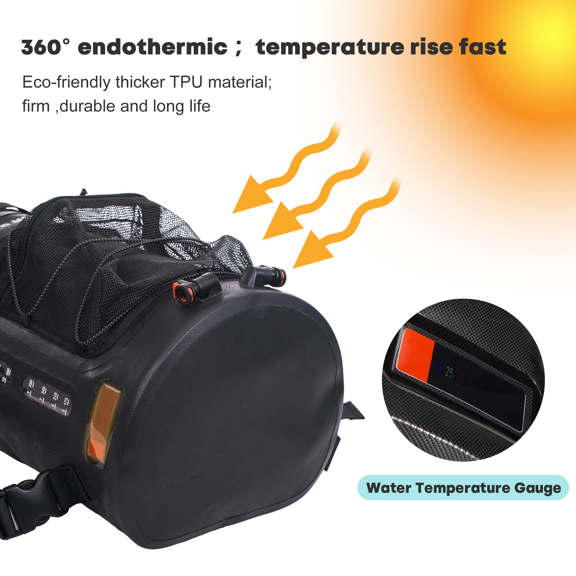 WILD HEATCampingdusche 12L 22L Tragbare Dusche für Camping mit Druckfußpumpe und Duschbeutel-Rucksack für Camping