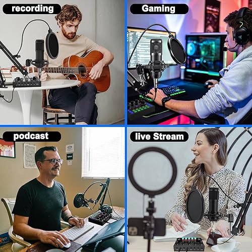 Miniatura 6 de sktome Paquete de equipo de podcast para 2, cambiador de voz V8s con micrófono de podcast BM-800, micrófono de condensador de estudio perfecto para