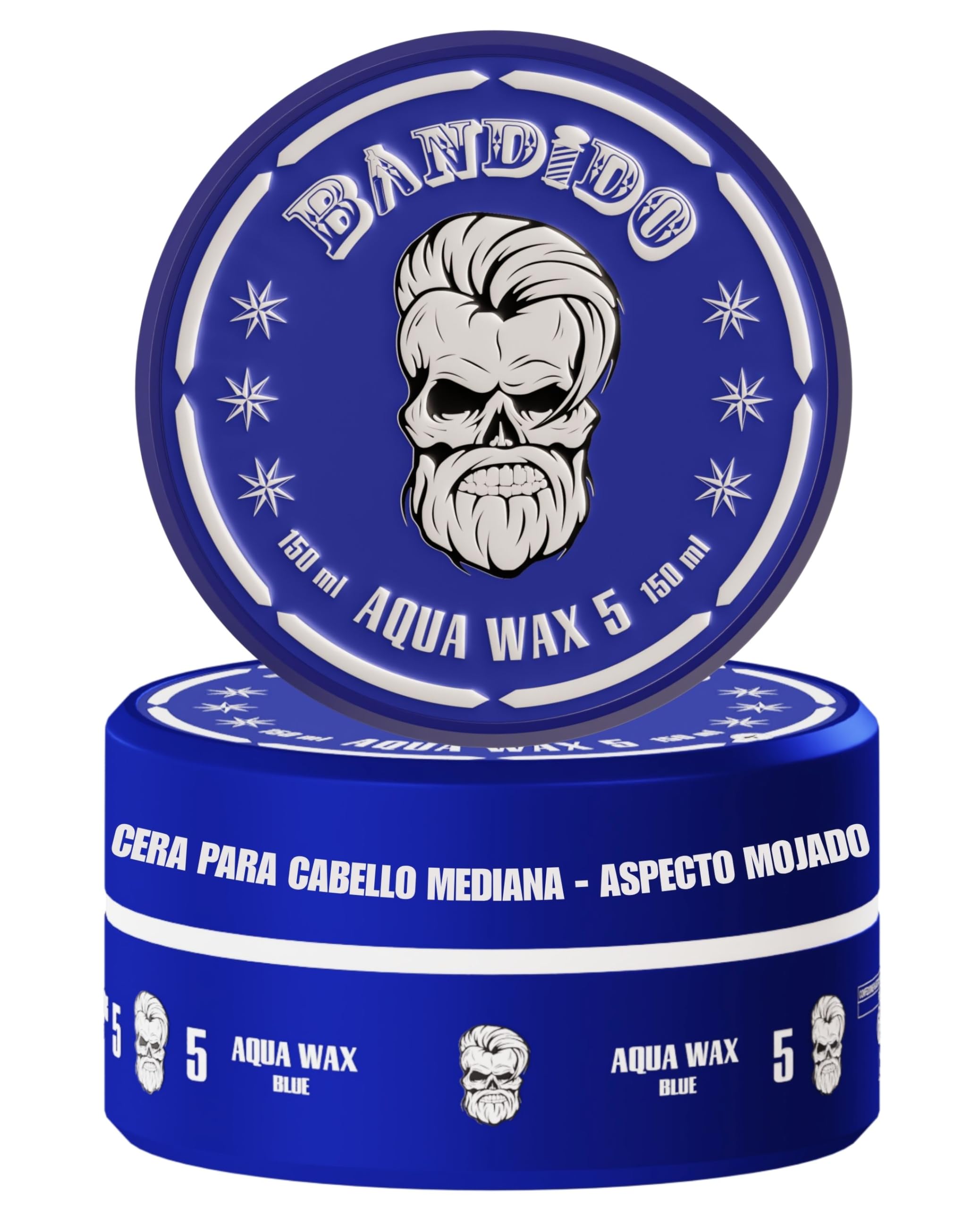 BANDIDO Aqua Hair Wax No. 5 – wosk do włosów dla mężczyzn o średniej przyczepności i owocowym zapachu gumy do żucia – Cera dla mężczyzn 150 ml – połysk & Edge Control do wszystkich rodzajów włosów