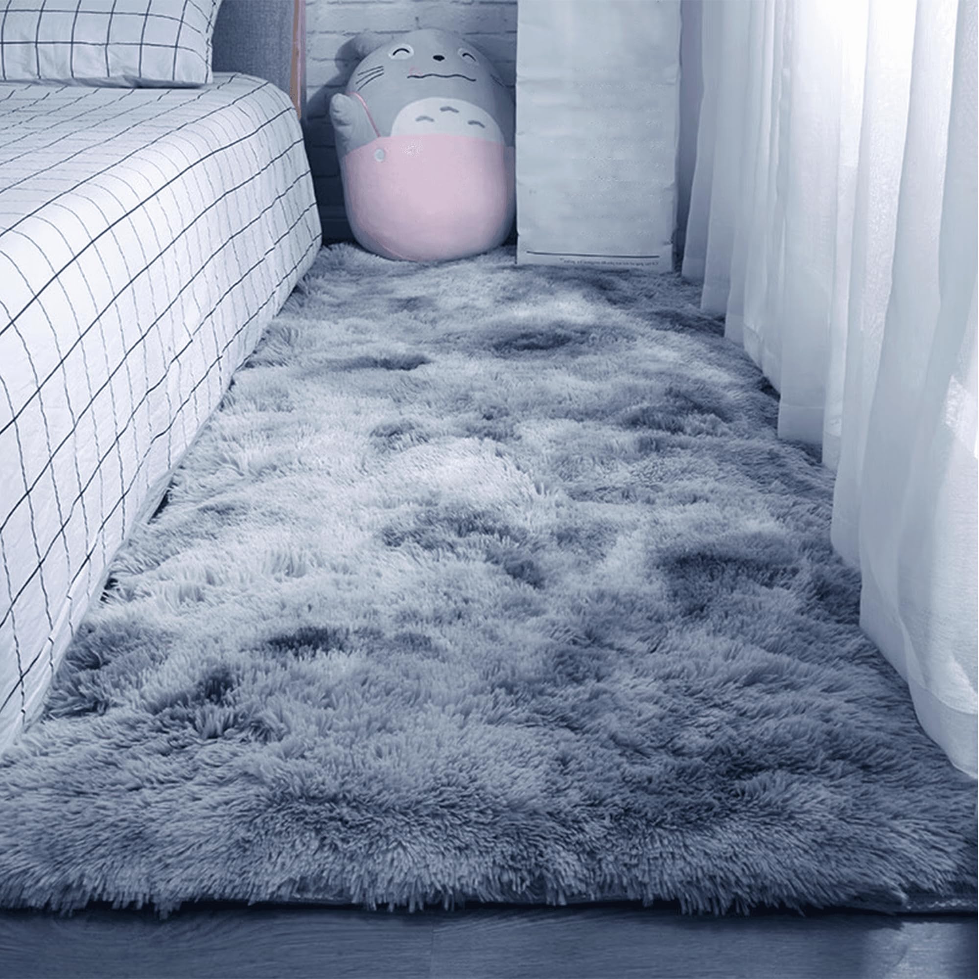Moquette chambre gris clair 150 x 260 tapis de salon shaggy haut de gamme
