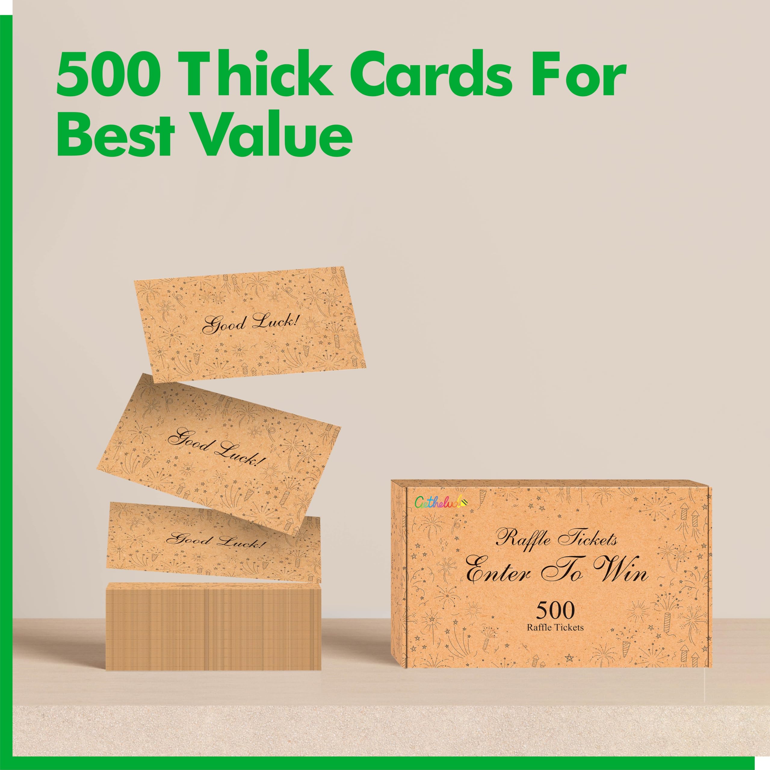 500 PCS Billets de Tombola, Formulaires d'Inscription avec Espace pour Nom, Adresse E-mail, Numéro de Téléphone pour Concours, Tombolas, Urnes de Vote, 50/50, Enchères (8,9 cm x 5 cm, Style Kraft)