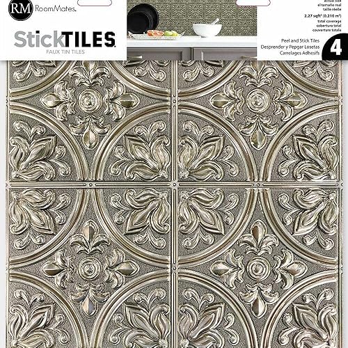 Miniatura 6 de RoomMates StickTiles - Lata dorada  Pelar y pegar  Paquete de 2
