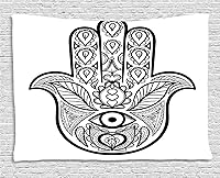 Vista 139 de Ambesonne Tapiz hawaiano, Costa Na Pali en la isla de Kauai en Hawái, día soleado, horizonte de montaña, colgante de pared para dormitorio, sala