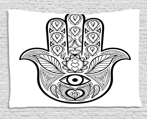 Miniatura 139 de Ambesonne Tapiz hawaiano, Costa Na Pali en la isla de Kauai en Hawái, día soleado, horizonte de montaña, colgante de pared para dormitorio, sala