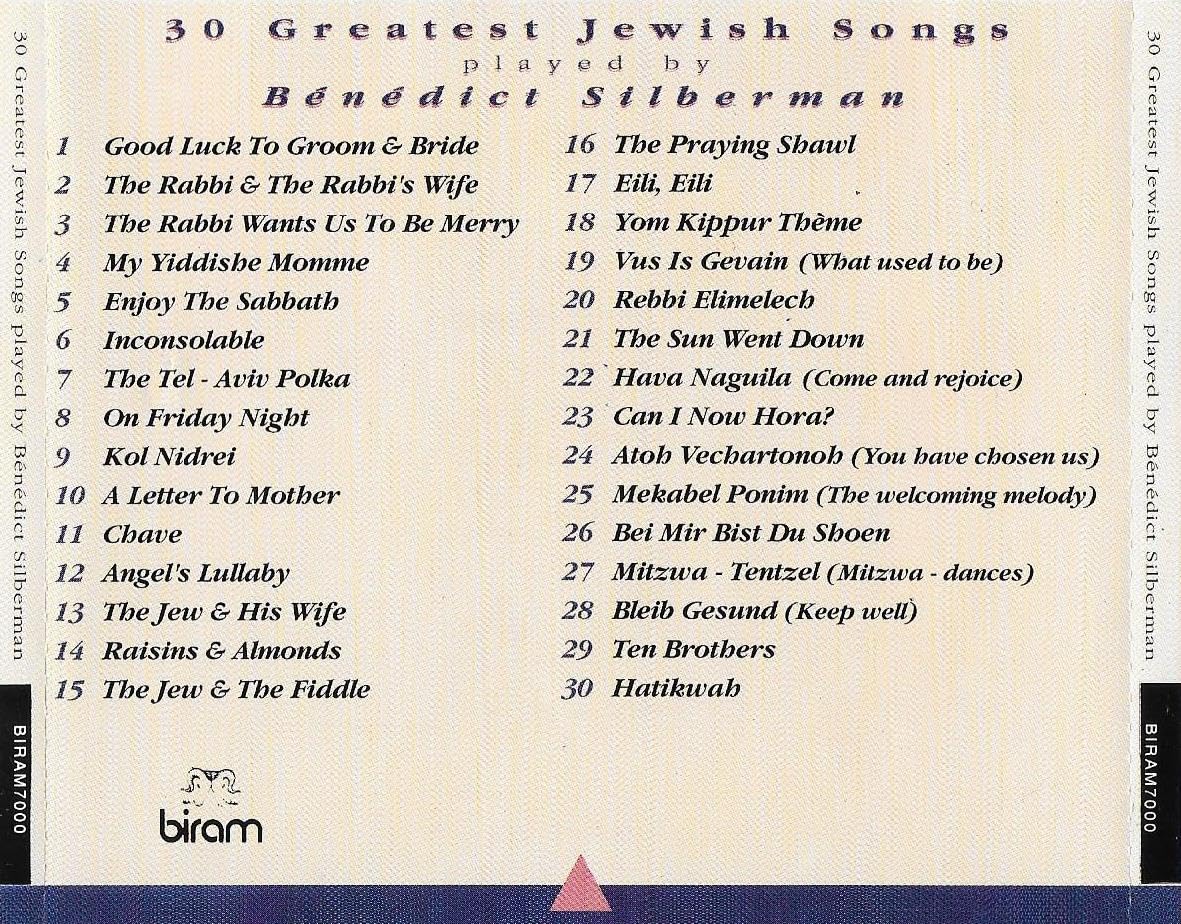 30 Greatest Jewish Songs - Played By Benedict Silberman