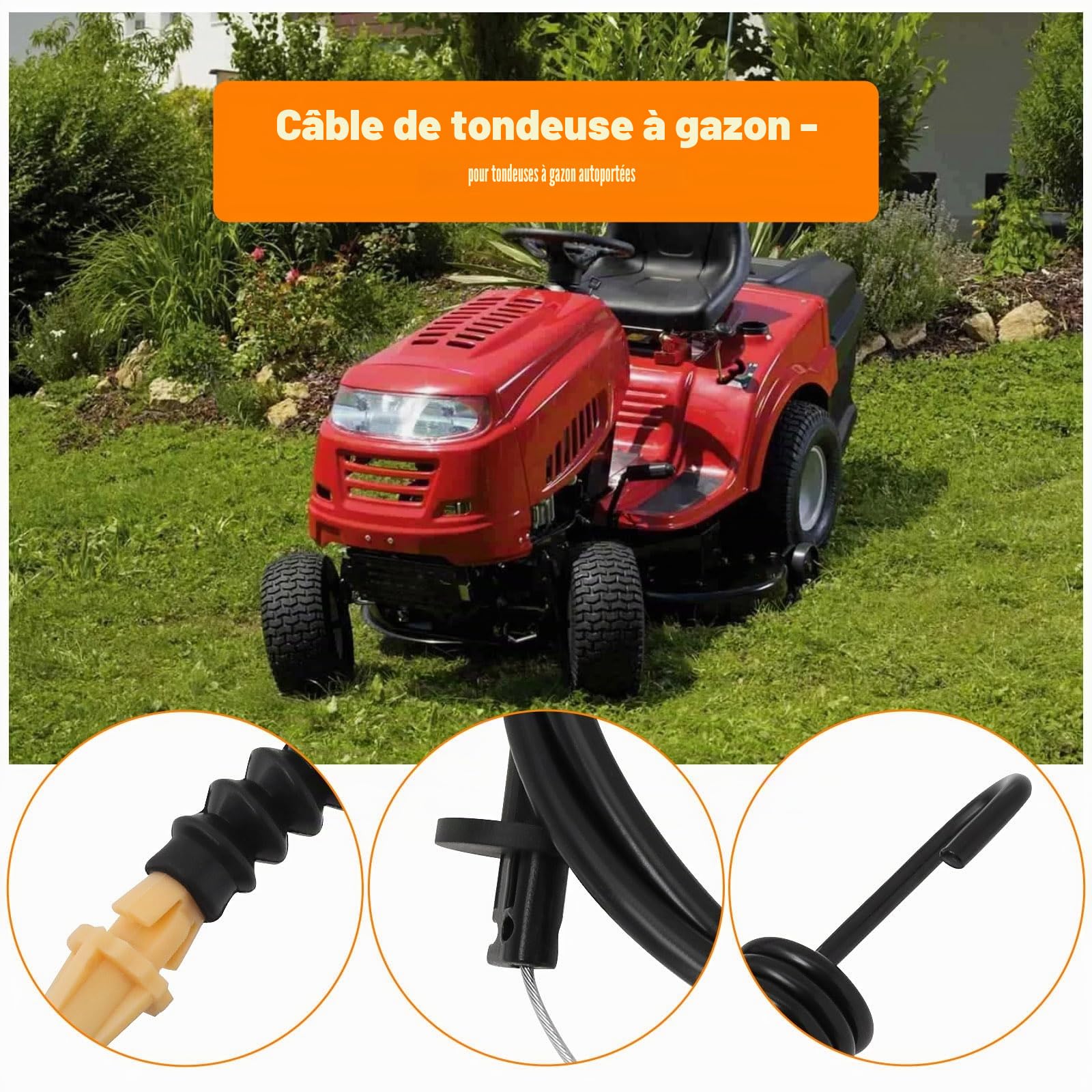 ECSiNG 2 pièces Câble d'engagement de plateau de tondeuse à gazon compatible avec la tondeuse à gazon MTD série 700 OE 946-04173E 746-04173 290-087 Câble d'entraînement de plateau de tondeuse
