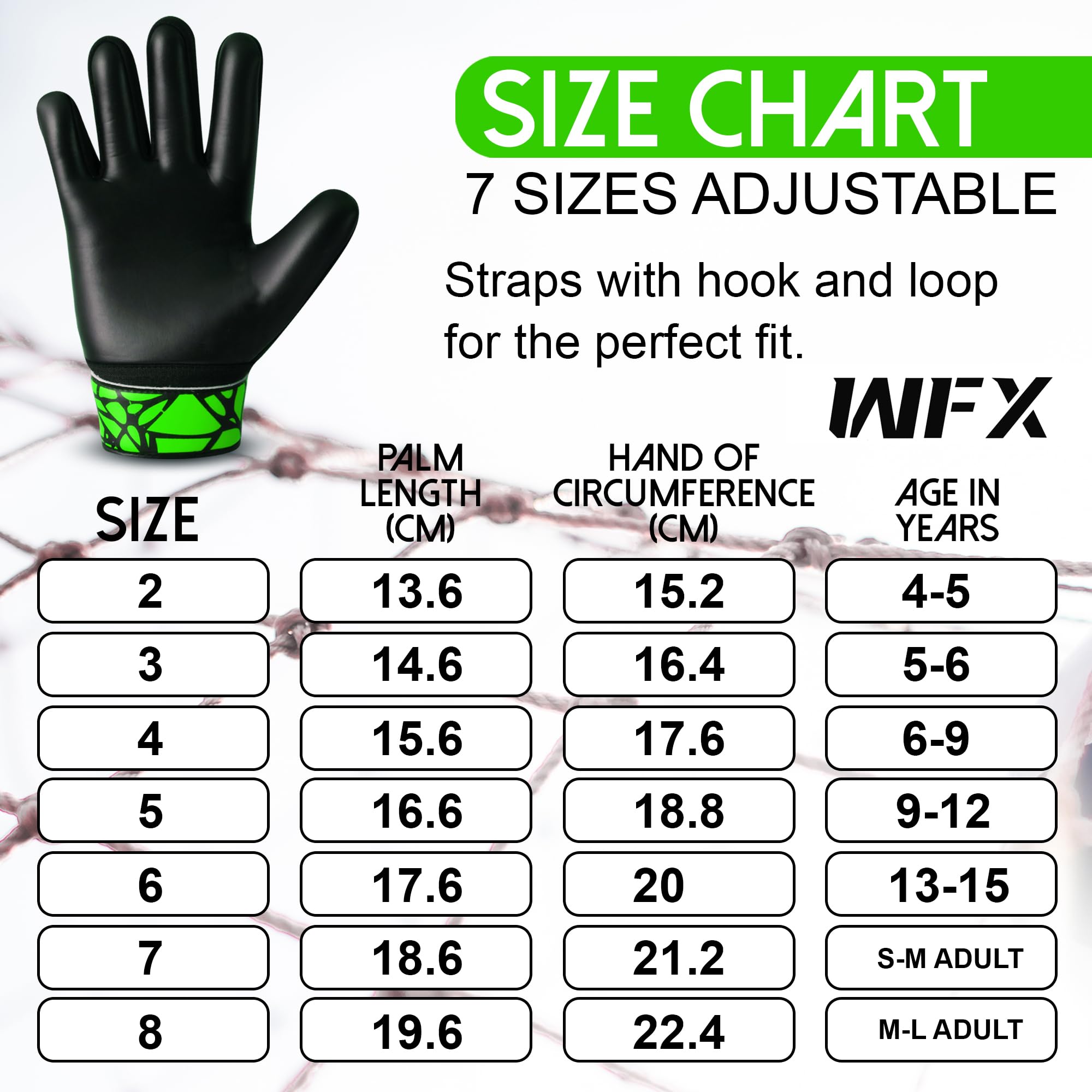 WFX Guantes de portero fútbol niños jóvenes doble soporte muñeca protección palma