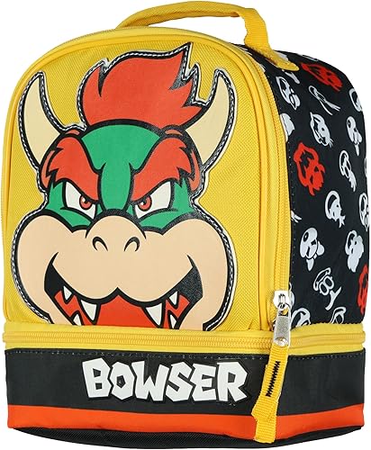 Nintendo Super Mario Lonchera Bowser aislada con doble compartimento