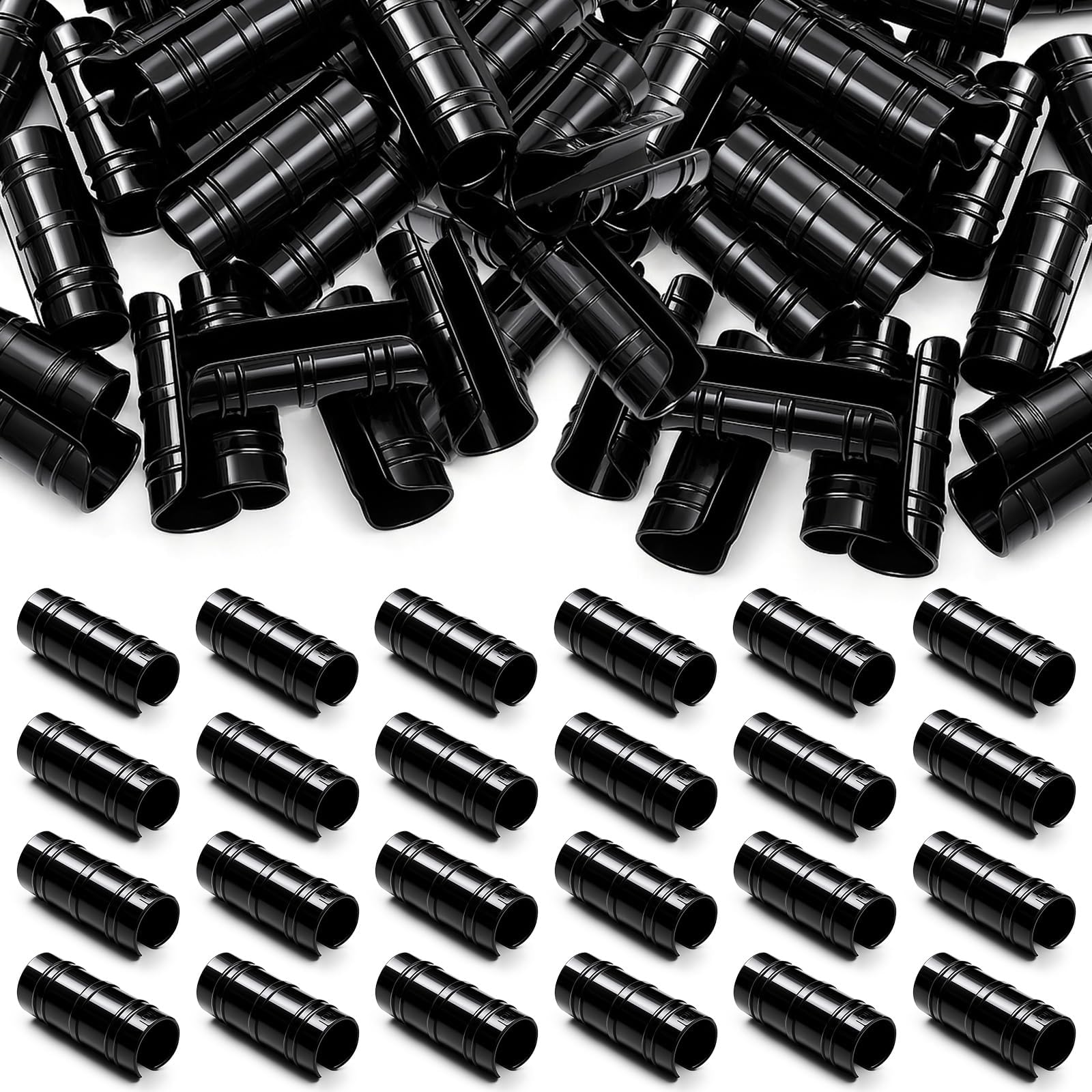 100 Pcs 1-1/4 Inch Greenhouse Clips Plastic Clamps 32 mm black Garden Buildings Tube Clips for PVC Pipe Sunshade Nets Row Covers Frame Shelters Season Plant Gardening Supplies Accessories