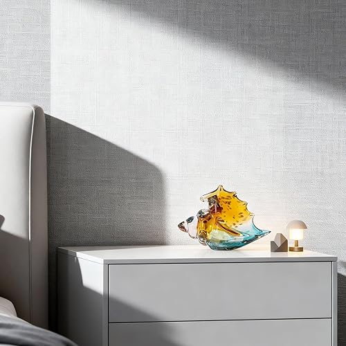 Miniatura 4 de XMGZQ Estatua de caracola de vidrio soplado a mano, figura de arte de cristal marino, decoración costera para el hogar con conchas marinas, soporte